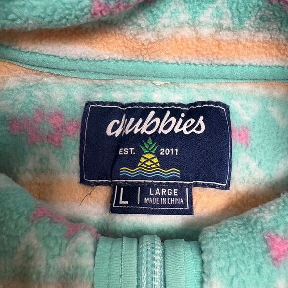 Chubbies Aztec Tribal Print The Flame Commander Unisex 1/4 Zip Fleece Pullover L - Picture 4 of 13